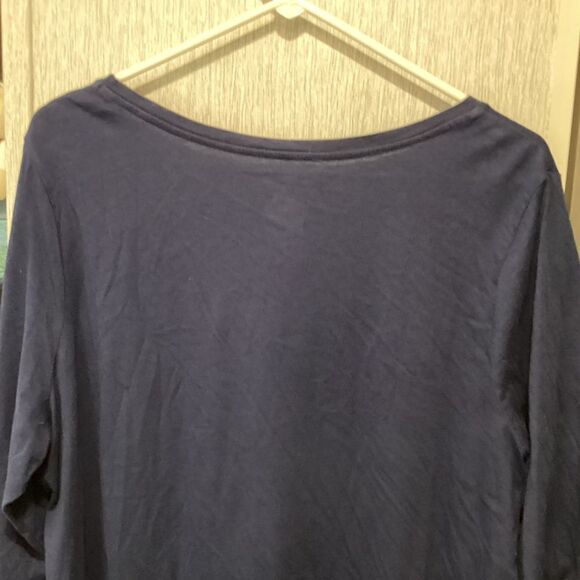 NWOT. St. John’s Bay Women’s 2X Navy Tee with 3/4 Length Sleeves - Picture 6 of 9